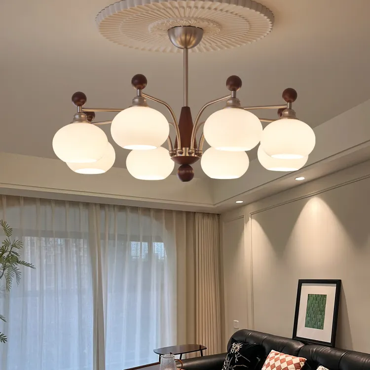 帕莎中古客厅吊灯法式美式复古柿子客厅主灯2025新款餐厅卧室灯具