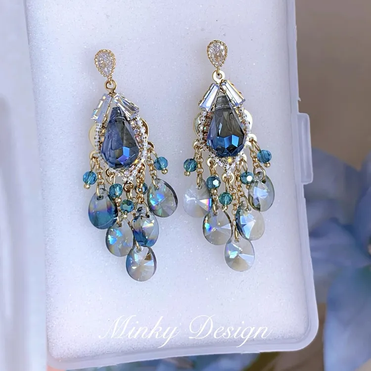 铜合金耳饰 「雾风意」民族风长款气质耳饰蚊香盘耳夹无耳洞耳钉