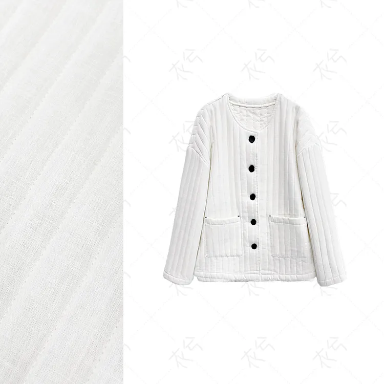 (衣兮汉麻绗缝棉服外套)88226秋冬韩系圆领压条廓形设计感棉服W