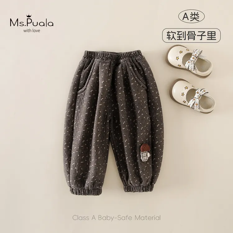 【MsPuala】婴幼童女宝宝秋冬休闲舒适加绒百搭长裤-MD367