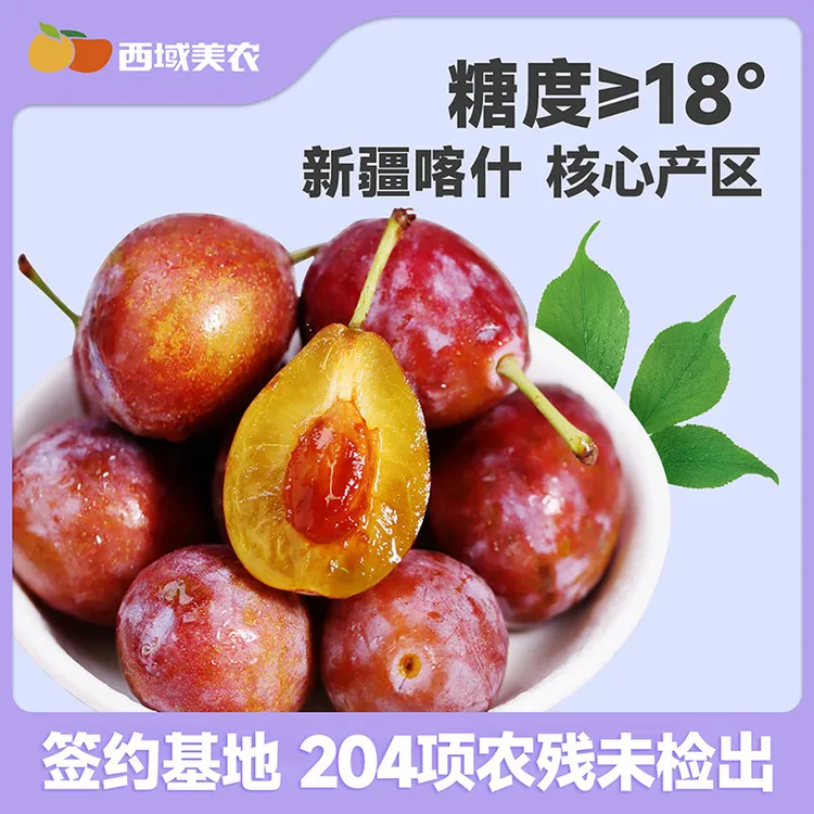 西域美农新疆伽师法兰西西梅3斤装 鲜甜多汁新鲜水果生鲜双仓发货