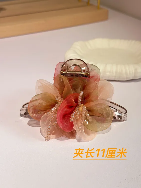 韩版气质百搭五彩缤纷花朵抓夹A15666