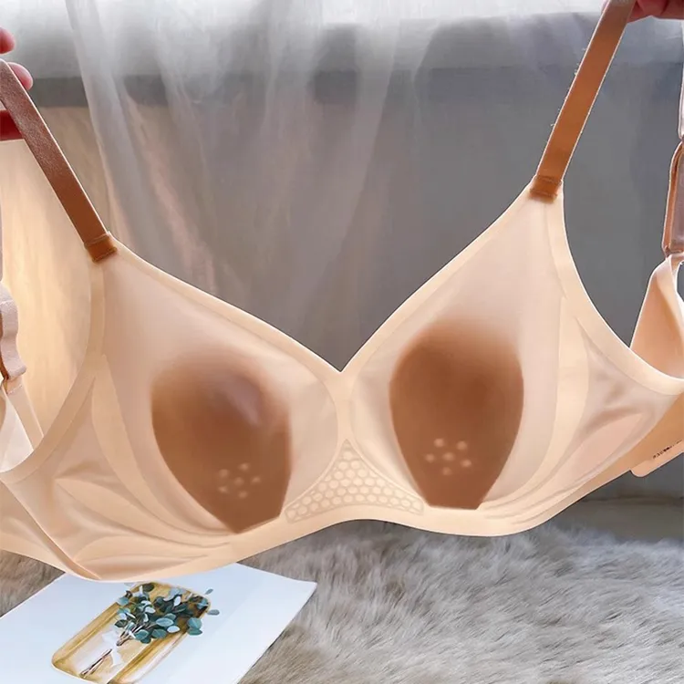 兔耳朵无痕内衣女超薄款大胸显小胸收副乳防下垂无钢圈透气文胸罩