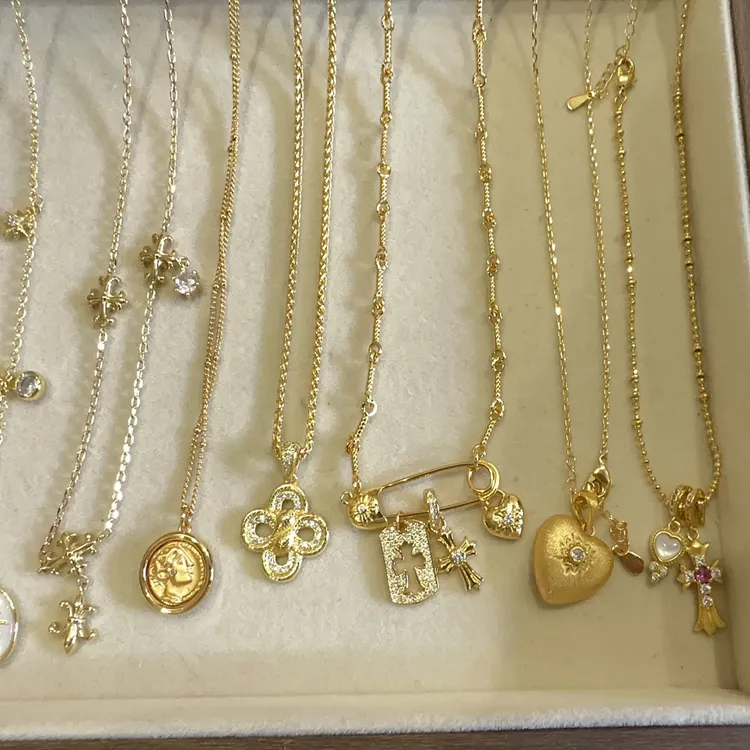 铜合金项链 铜合金链子项链简约时候韩系原创白色锁骨项链锁骨链