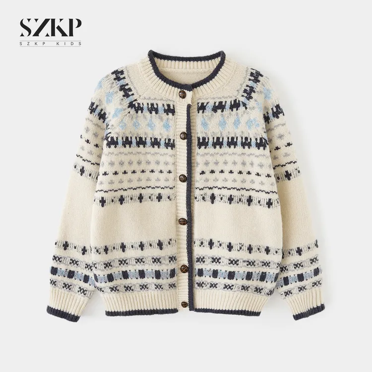 SZKP冬季新款女童装保暖上衣中大童休闲儿童开衫毛衣MFYD553523