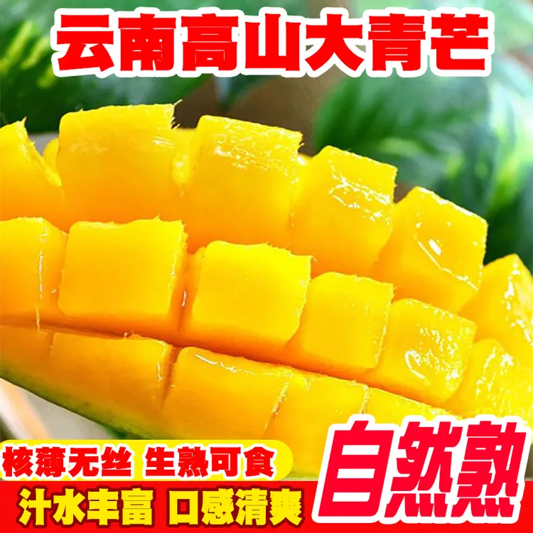 云南大青芒特大水果生鲜整箱金煌芒保山应季当季青芒果鲜果3-8斤