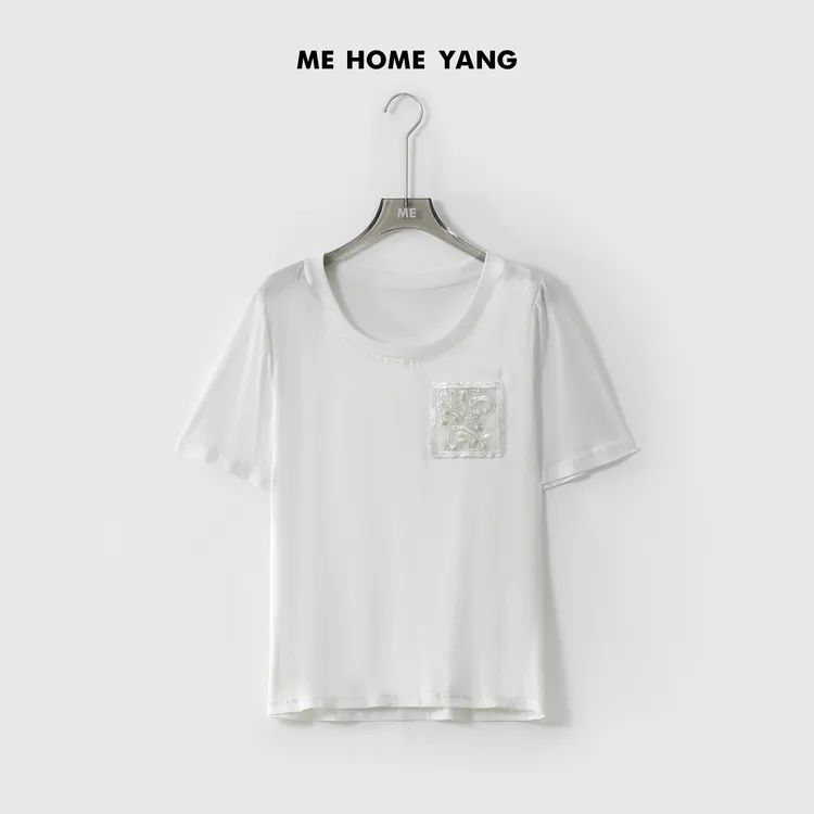 ME【刺绣口袋T】夏季新款女士显瘦气质时尚百搭T恤MEQS3837