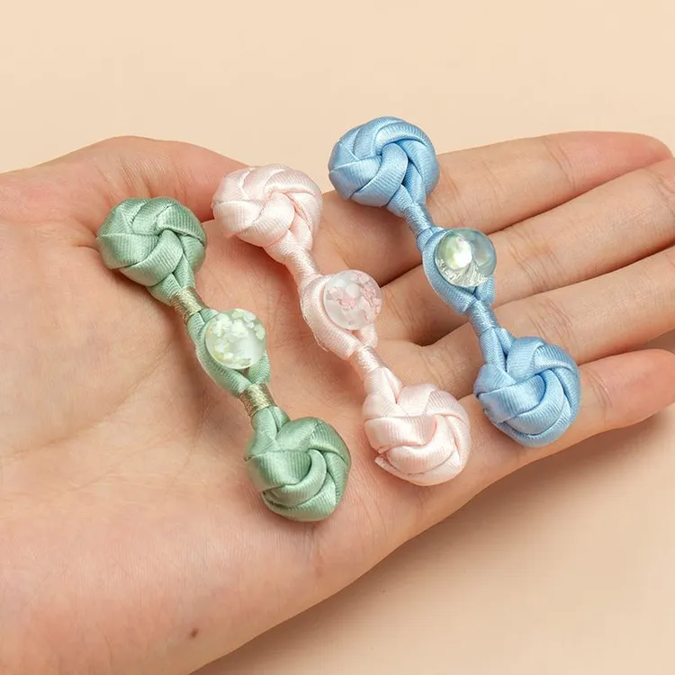 新中式diy玉石曼陀罗花扣汉服手工编织纽扣中国风旗袍盘扣扣子