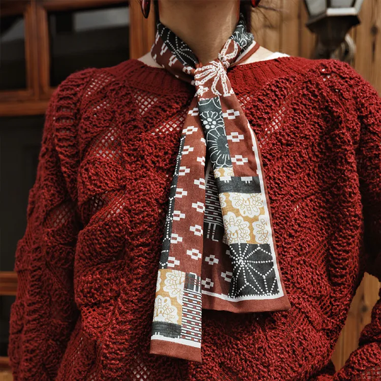 麦叙《领结》美式复古印花丝巾领结/腰带装饰配饰