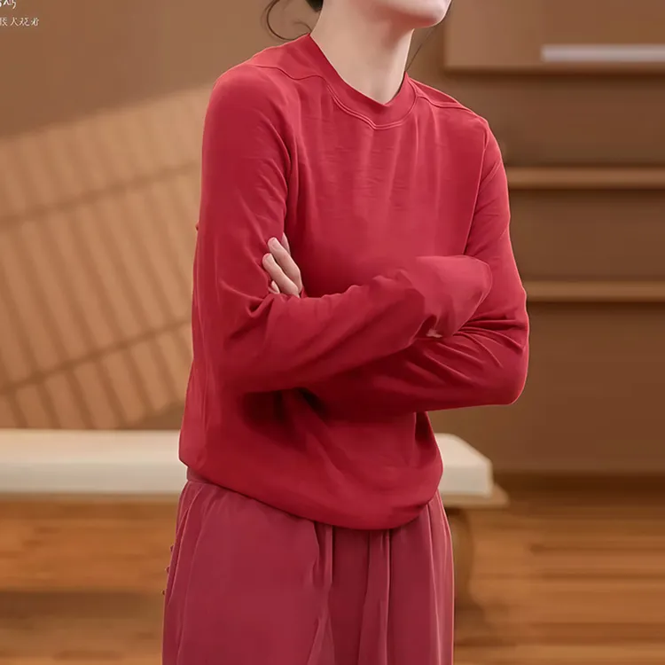 7173防风内搭套头高街风简约T恤打底衫秋季新款纯色长袖圆领上衣