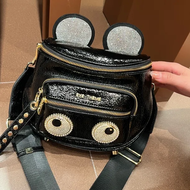 EYETHEME大眼睛新款米奇小众潮流卡通多功能百搭单肩斜挎包黑色