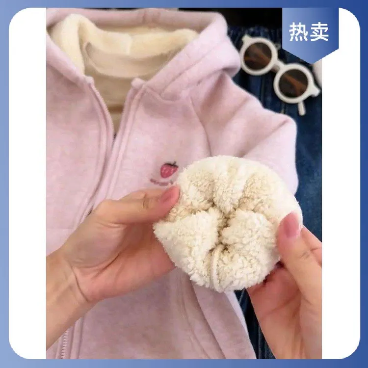 yeehoo 英式 【断码】秋冬款开衫加厚时髦女上衣中大童女孩洋气加绒