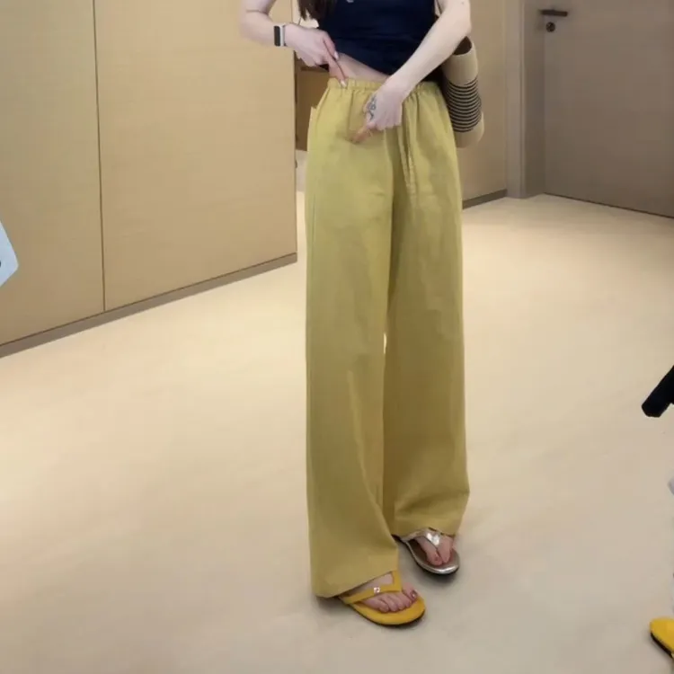 2025新款夏季休闲时尚阔腿宽松长裤百搭修身女裤LK2503532