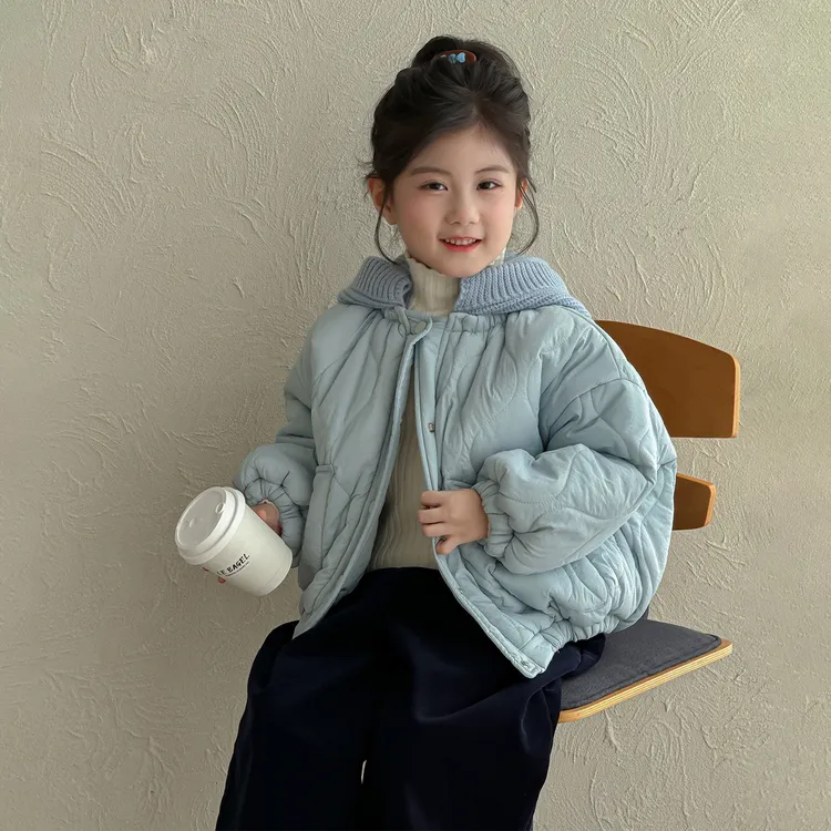女童冬装外套2025新款洋气女孩宝宝冬季夹棉棉服儿童秋冬款面包服