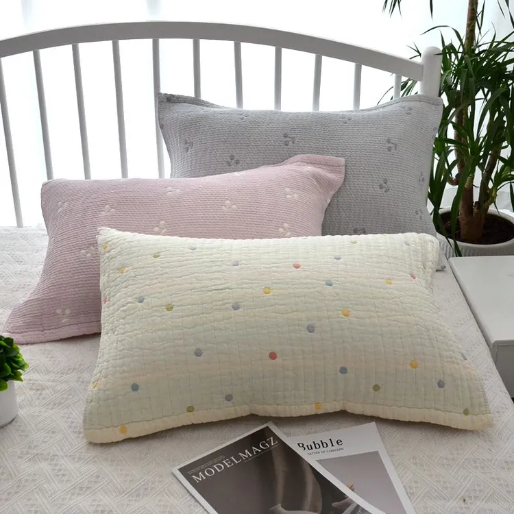 韩式纱布棉枕巾一对装新款柔软透气成人情侣家用宿舍纯棉全棉盖巾