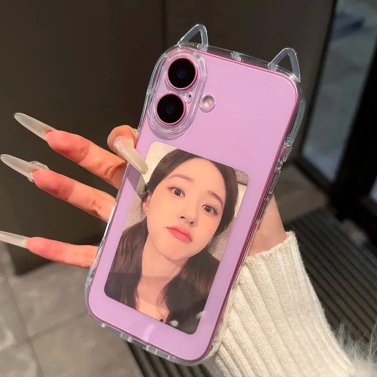 韩系透明猫耳朵适用iPhone16苹果13手机壳14/15小众11套