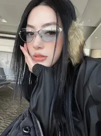 美式科技感街拍Y2K辣妹墨镜女高级感复古金属猫眼太阳眼镜潮