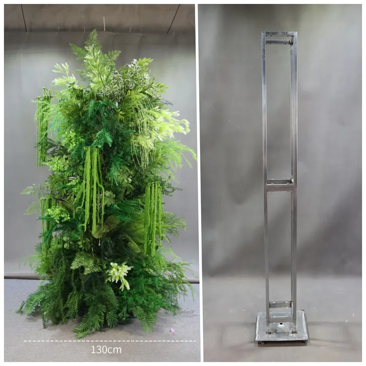 婚庆森系立柱花艺拱门花架订婚宴会造景装饰绢花场景布置拍摄道具