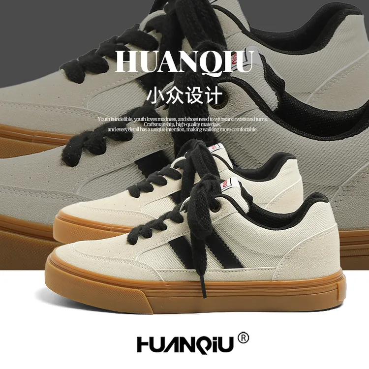 环球板鞋男款2025新款秋季潮流低帮帆布鞋男士百搭港风平底休闲鞋