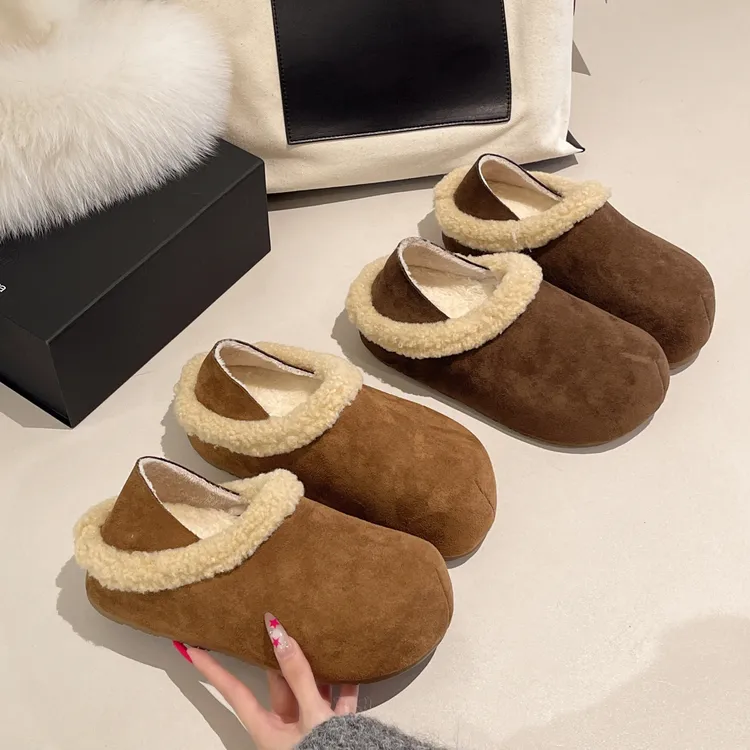 韩版厚底休闲轻职风包跟勃肯鞋2025秋冬季新款时尚软底潮流风棉鞋