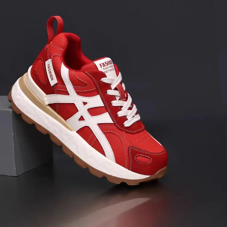 8cm内增高德训阿甘鞋女款复古轻奢厚底休闲鞋2025秋季百搭运动鞋