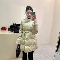 新中式立领盘口拼接毛毛系带宽松加厚棉衣外套