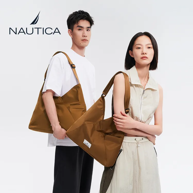 nautica/诺帝卡秋季新款饭团流浪包单肩斜跨手提包百搭轻户外情侣