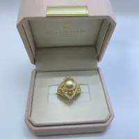 南洋金珠 11-12mm S925银 宫廷风 海水珍珠戒指  开口 