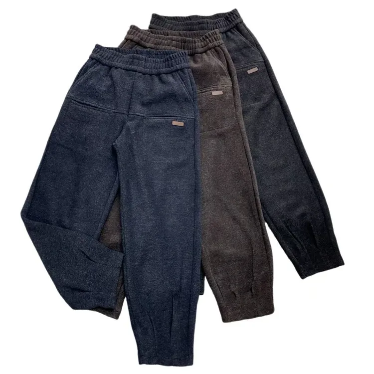 秋冬新款宽松高腰显瘦九分哈伦卫裤休闲运动裤慢跑呢料