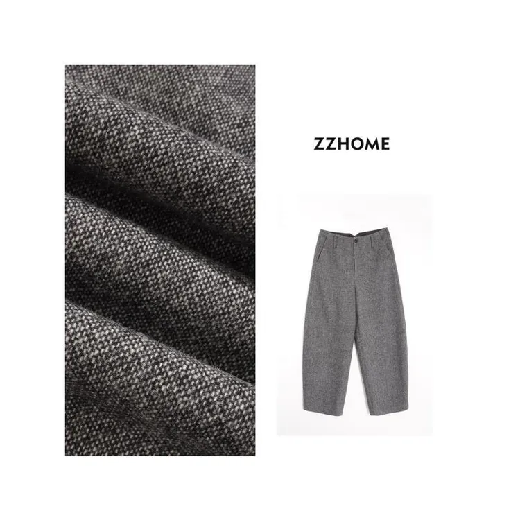 ZOZO HOME ｜“龙猫”5O精纺羊毛重磅织绒弧形弯刀休闲裤q171409p