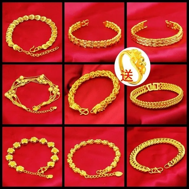 铜合金手链 新款时尚可调节饰品手链女款 心形四叶草百搭古法首饰