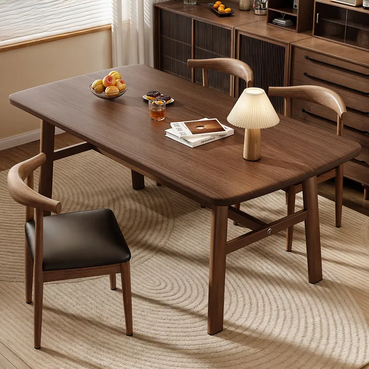 新中式餐桌北欧商用家用长条桌洽谈桌会议桌阳台茶桌酒店民宿餐桌