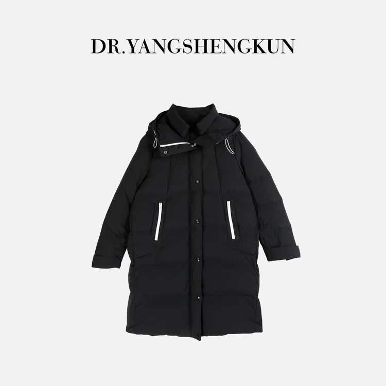 杨圣坤2025冬季新品极寒'保暖连帽中长款90白鹅绒外套女EY2511107