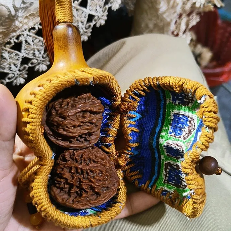 天然八宝葫芦包核桃包倒福葫芦老皮花皮葫芦收纳包文玩包精美葫芦