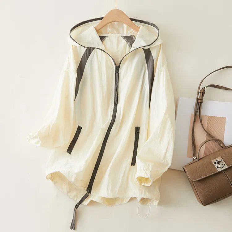 特！门店36&9！零感无压力！运动百搭拼色连帽拉链防晒外套L41545