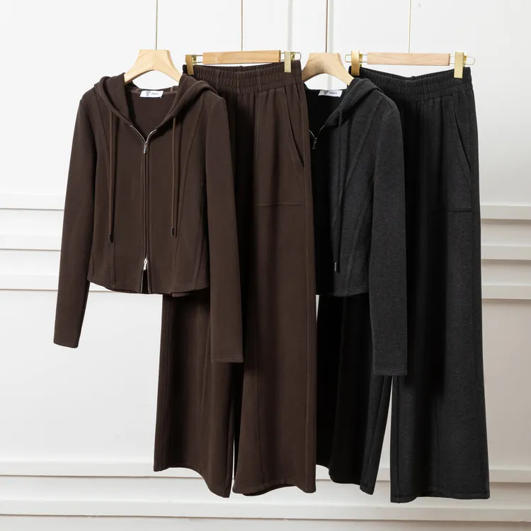 【叶可可专享】连帽气质时尚休闲风百搭长裤休闲春秋秋冬时尚套装