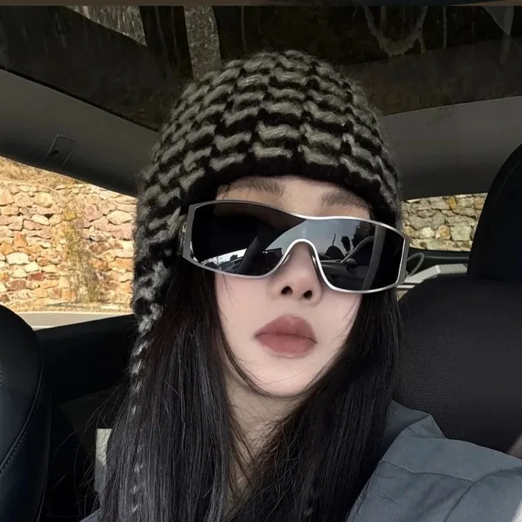 欧美连体镜片潮搭眼镜时髦辣妹款太阳镜男大框高级感气质墨镜女款