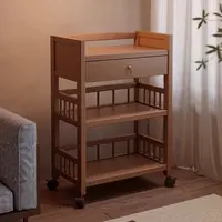 置物架落地多层收纳零食储物柜移动小推车家用厨房火锅多功能架子