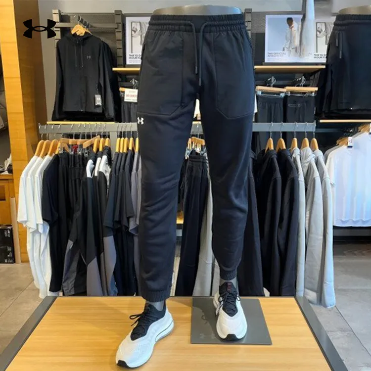 安德玛新款男子加绒保暖训练运动裤防风户外跑步速干休闲长裤-DS