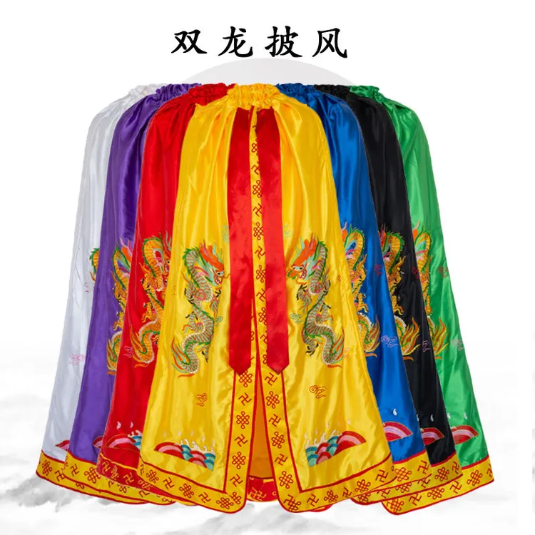双龙双凤披风五爷财神爷披袍观音佛袍泰山奶奶还愿斗篷披肩衣服