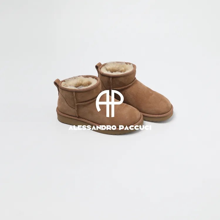 AP洛哥54135XX 皮毛一体+羊毛内里豹纹/纯色保暖雪地靴商品图