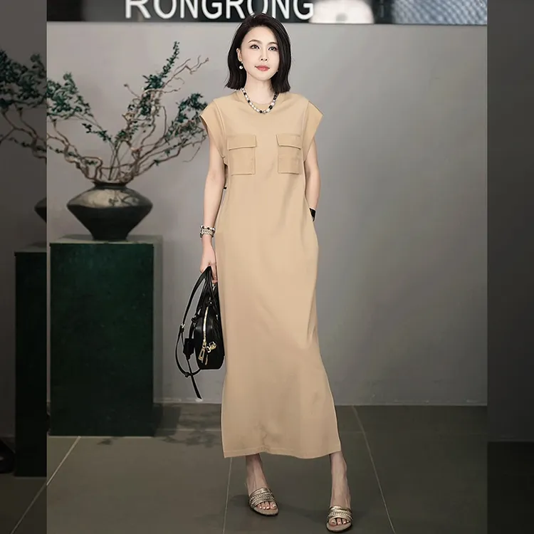 溶溶【黄昏巴黎】RONGRONG 纯欲慵懒风飞飞袖温婉显瘦连衣裙j263