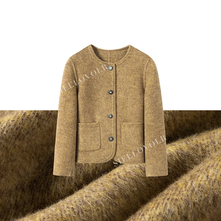 2025早秋新款双面绵羊毛大衣气质宽松纯手工大衣百搭时尚