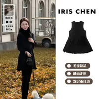 IRIS CHEN 玫瑰裙 2025冬款“绵羊毛480g”加厚针织连衣裙25LYQ1152