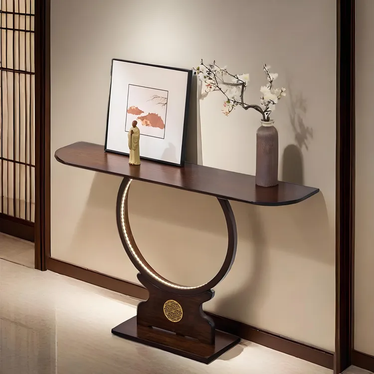 新中式玄关桌入户条案桌非实木供桌门厅高级感案台创意极窄玄关台