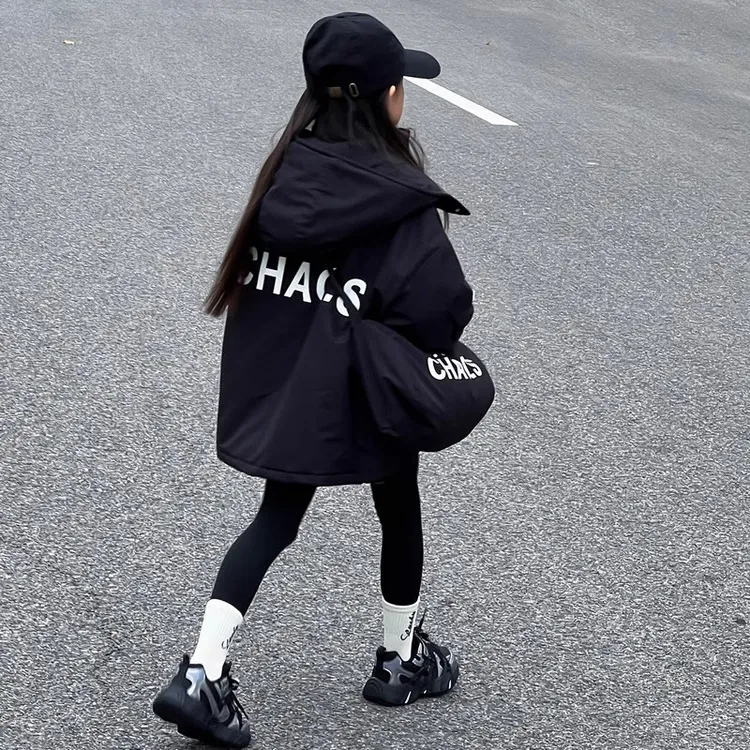 女童冲锋衣外套2025春秋新款6-12岁15岁女孩洋气时髦女大童夹克潮
