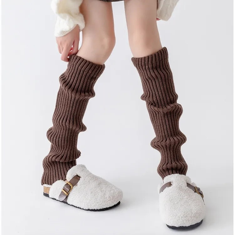 针织袜套白色袜子女保暖过膝袜套辣妹女款长筒雪地靴腿套堆堆袜01