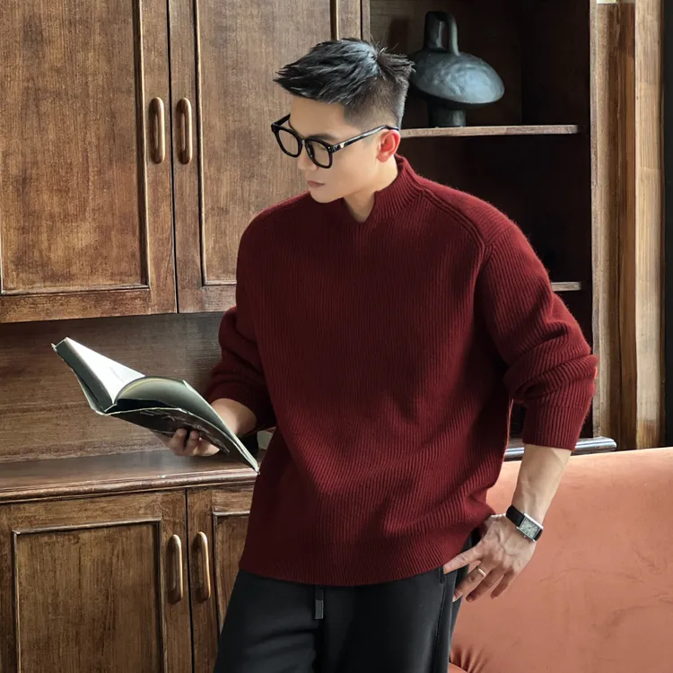 二十二号穿搭【老钱风小V领】高级感痞帅设计款针织衫男士保暖毛衣