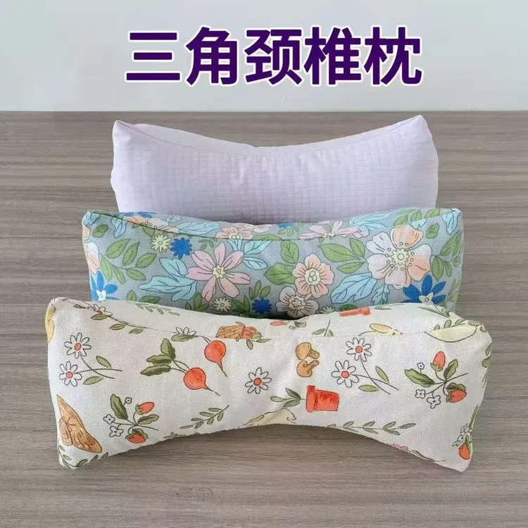 全决明子填充三角枕养生枕颈椎枕缓解疲劳老粗布学生枕头颈椎枕芯