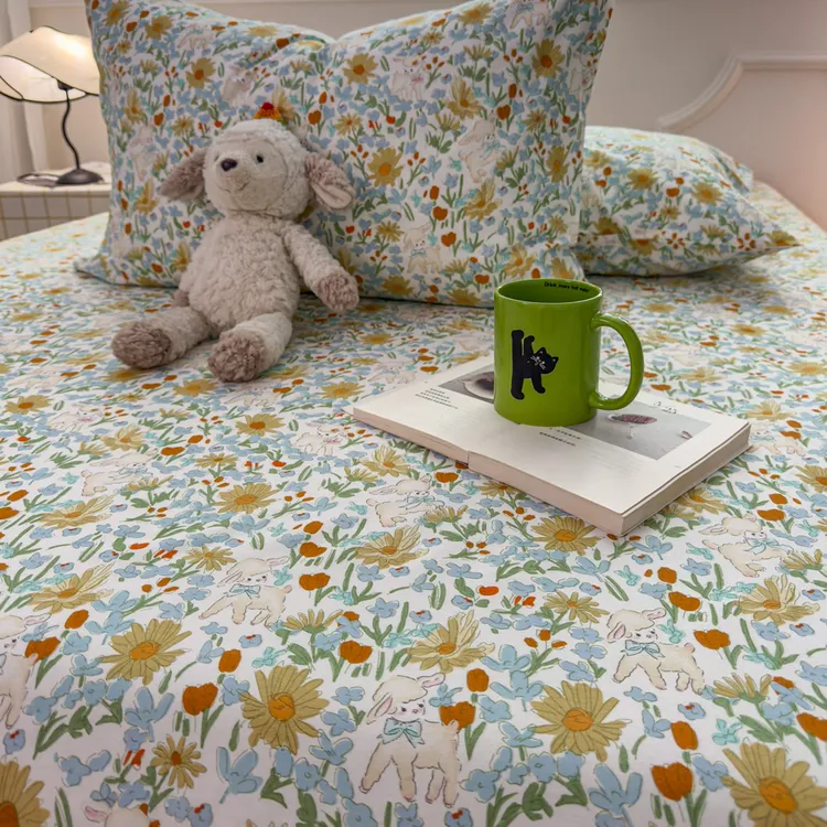 ins风花田绵羊床单单件纯棉100%全棉2025新款四季通用被单可裸睡